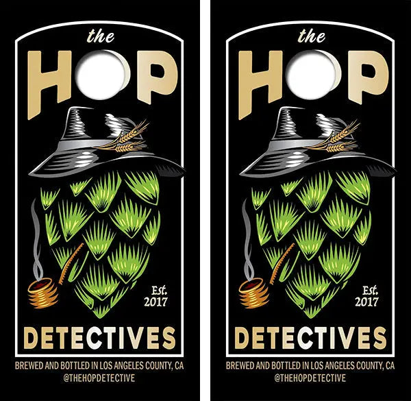 The Hop Detectives Cornhole Wood Board Skin Wrap Ripper Graphics