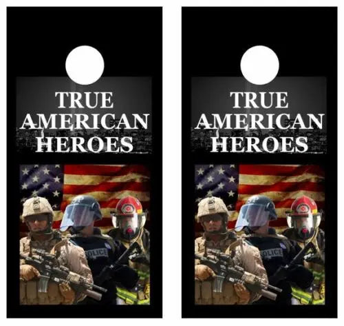 True American Heroes Cornhole Wood Board Skin Wrap Ripper Graphics