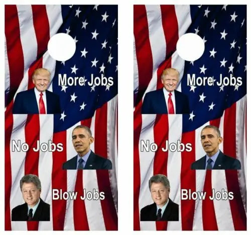 Trump Jobs Jobs Jobs Cornhole Wood Board Skin Wraps Ripper Graphics