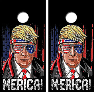 Trump Merica Cornhole Wrap Decal with Free Laminate Included Ripper Graphics
