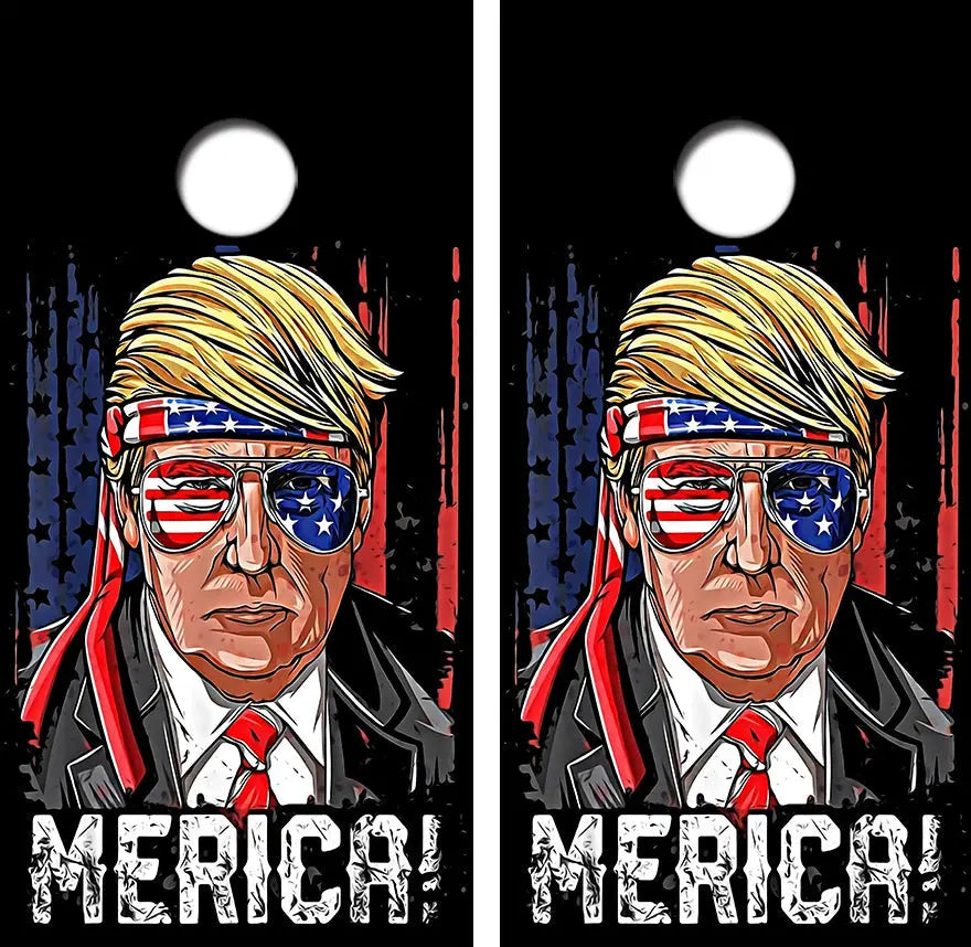 Trump Merica Cornhole Wrap Decal with Free Laminate Included Ripper Graphics