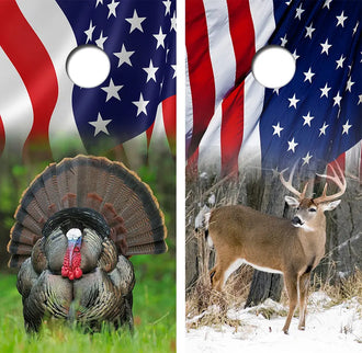 Turkey Deer Cornhole Board Skin Wraps FREE LAMINATE Ripper Graphics