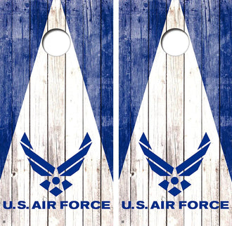 U.S Air Force Triangle Cornhole Board Wraps FREE LAMINATE Ripper Graphics
