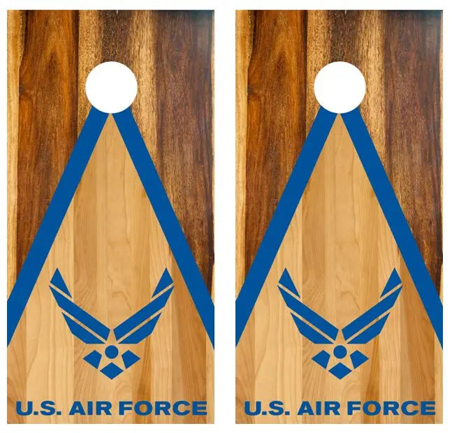 U.S. Air Force Two Tone Wood Cornhole Wood Board Skin Wrap Ripper Graphics