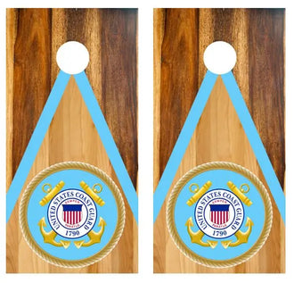 U.S. Coast Guard Two Tone Wood Cornhole Wood Board Skin Wrap Ripper Graphics