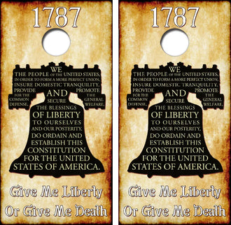 U.S. Constitution Bell Cornhole Wrap Decal with Free Laminate Included Ripper Graphics