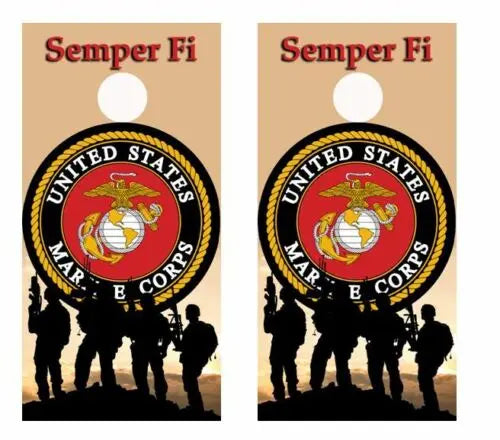 U.S. Marine Corps Semper Fi Cornhole Wood Board Skin Wraps FREE L Ripper Graphics