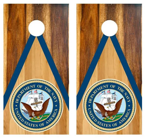 U.S. Navy Two Tone Wood Cornhole Wood Board Skin Wrap Ripper Graphics