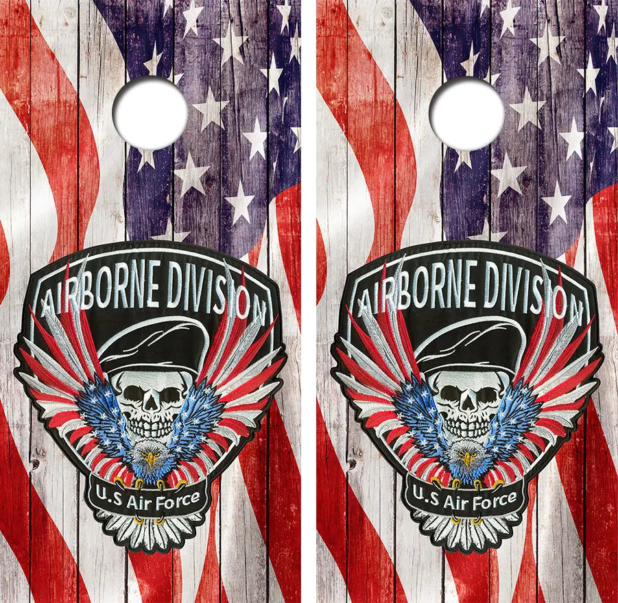US Air Force Cornhole Wood Board Skin Wraps FREE LAMINATE Ripper Graphics