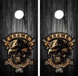 US Marines Cornhole Wood Board Skin Wrap Ripper Graphics
