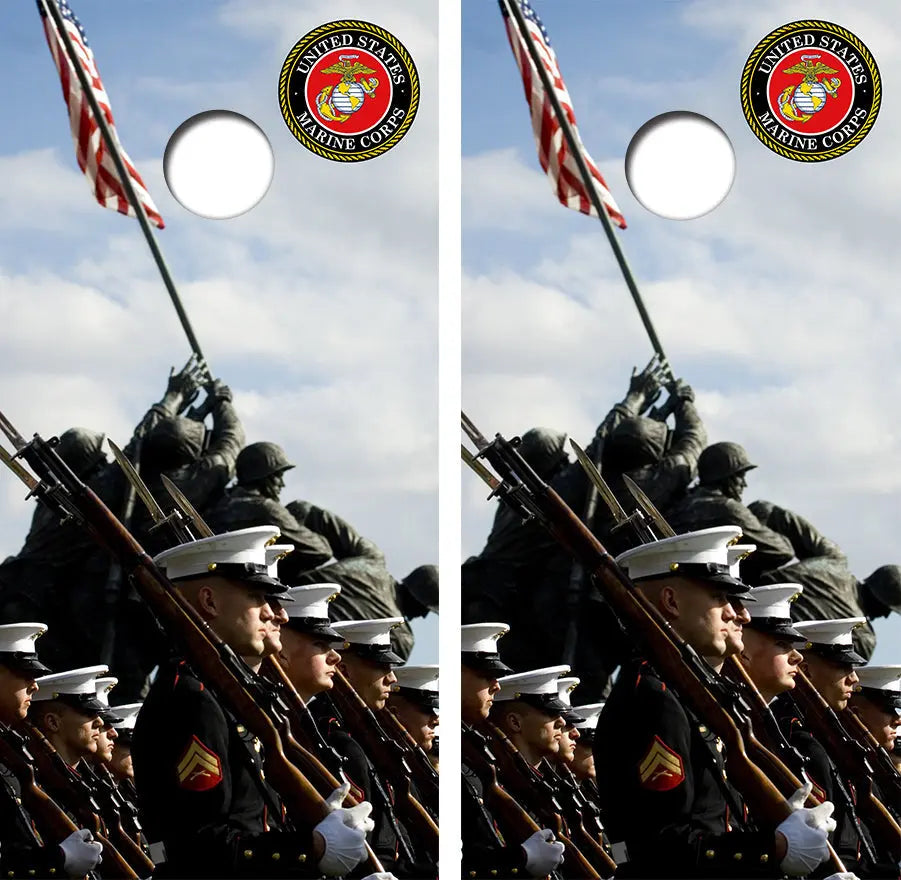 US Marines Cornhole Wood Board Skin Wraps FREE LAMINATE Ripper Graphics