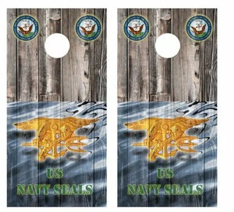 US Navy Seals Barnwood Cornhole Wood Board Skin Wrap Ripper Graphics