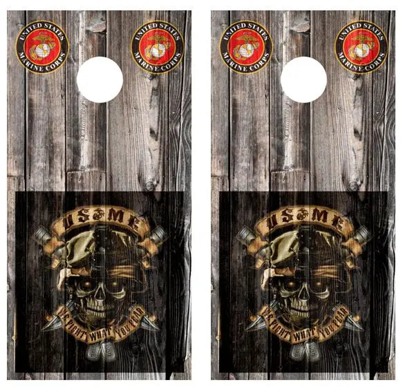 USMC Wood Cornhole Boards FREE LAMINATE Ripper Graphics
