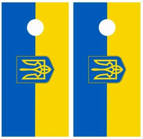 Ukrainian Flag Cornhole Wood Board Skin Wrap Ripper Graphics