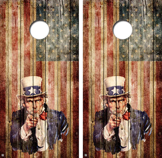 Uncle Sam Cornhole Board Skin Wraps FREE LAMINATE Ripper Graphics