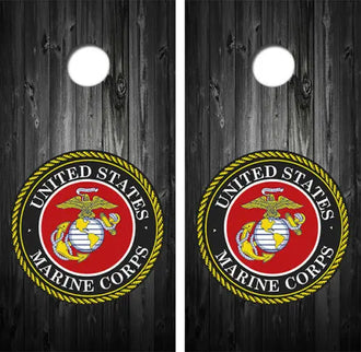United States Marine Corps Barnwood Cornhole Wood Board Skin Wraps Ripper Graphics