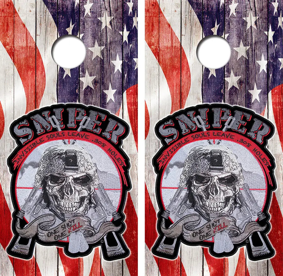 United States Sniper Cornhole Wood Board Skin Wraps FREE LAMINATE Ripper Graphics