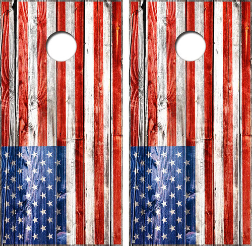 Vintage American Flag Cornhole Board Skin Wraps FREE LAMINATE Ripper Graphics