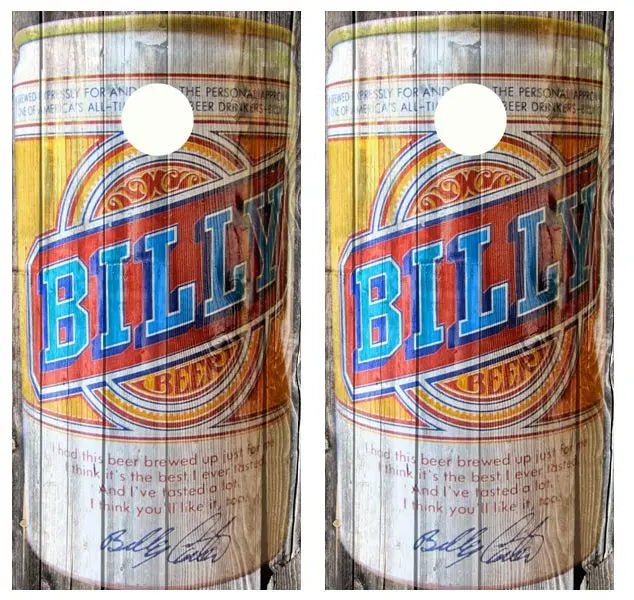 Vintage Billy Beer - Beer Can Barnwood Cornhole Woo Ripper Graphics