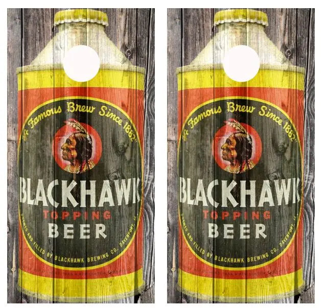 Vintage Blackhawk Beer -  Beer Can Barnwood Cornhole Wood B Ripper Graphics