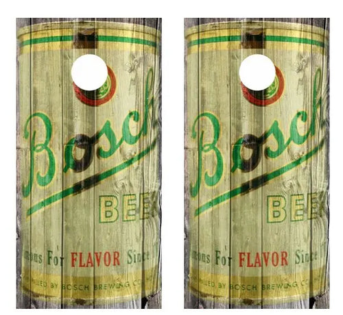 Vintage Bosch Beer - Beer Can Barnwood Cornhole Wood Board Skin Ripper Graphics