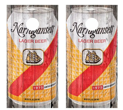 Vintage Narragansett Beer - Beer Can Barnwood Cornhole Wood Board Skin Ripper Graphics