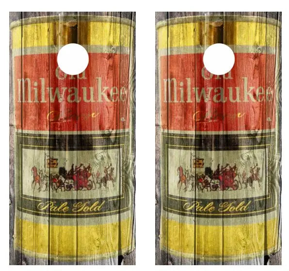 Vintage Old Milwaukee Beer - Beer Can Barnwood Cornhole Wood Board Skin Wr Ripper Graphics