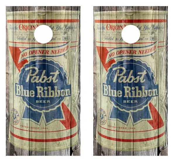 Vintage Pabst Blue Ribbon Beer -  Beer Can Barnwood Cornhole Wood B Ripper Graphics