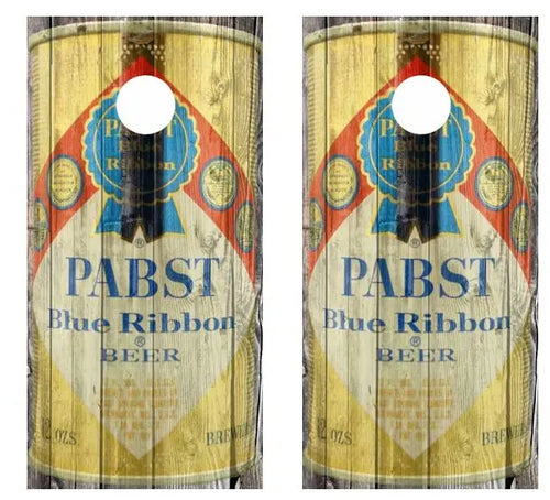 Vintage Pabst Blue Ribbon Beer -  Beer Can Barnwood Cornhole Wood Board Ripper Graphics