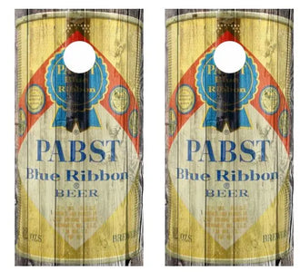 Vintage Pabst Blue Ribbon Beer -  Beer Can Barnwood Cornhole Wood Board Ripper Graphics