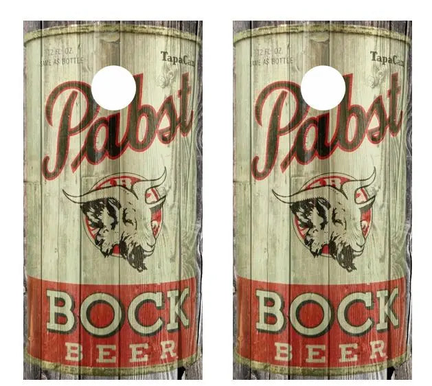 Vintage Pabst Blue Ribbon Bock Beer -  Beer Can Barnwood Cornhole Wood Board Ripper Graphics