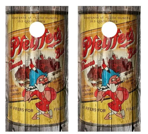 Vintage Pfeiffer's Beer - Beer Can Barnwood Cornhole Wood Board Skin Wr Ripper Graphics