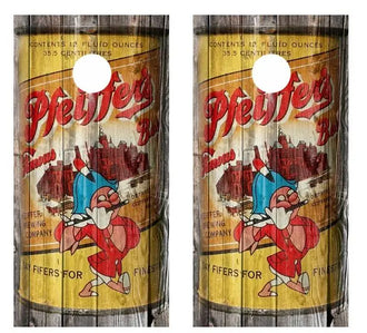 Vintage Pfeiffer's Beer - Beer Can Barnwood Cornhole Wood Board Skin Wr Ripper Graphics