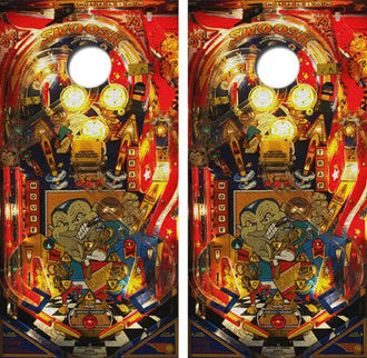 Vintage Pinball Game Cornhole Wood Board Skin Wrap Ripper Graphics