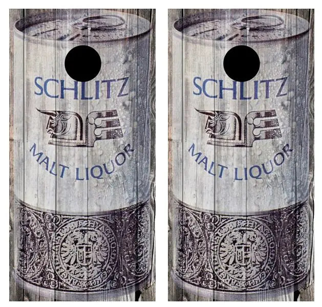 Vintage Schlitz Malt Liquor - Beer Can Barnwood Cornhole Woo Ripper Graphics