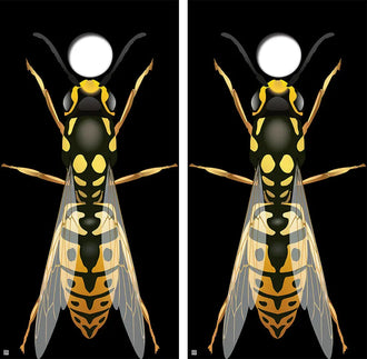 Wasps Cornhole Board Skin Wraps FREE LAMINATE Ripper Graphics