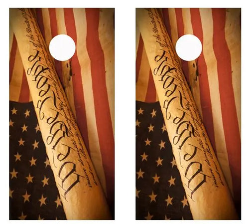 We The People Flag Cornhole Wood Board Skin Wrap Ripper Graphics
