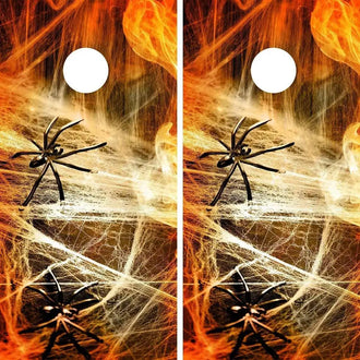Webbed Spider Cornhole Vinyl Wraps & Cornhole Boards (2 Pack) FH2102 KT Cornhole