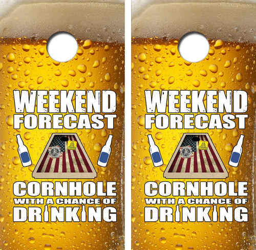 Weekend Forecast Cornhole Wrap Decal with Free Laminate Included Ripper Graphics