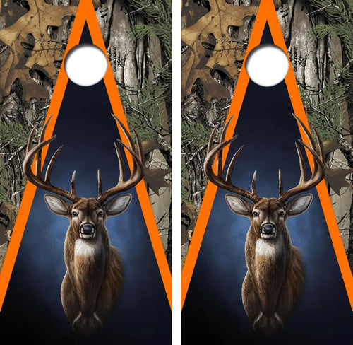 Whitetail Buck Cornhole Wrap Decal with Free Laminate Included Ripper Graphics