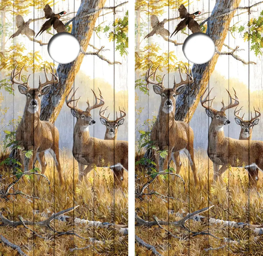 Whitetail Bucks Cornhole Wrap Decal with Free Laminate Included Ripper Graphics