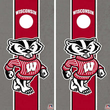 Load image into Gallery viewer, &quot;Wisconsin Badgers Cornhole Vinyl Wraps and Cornhole Boards FH2043 - Officially Licensed KT Cornhole &quot;
