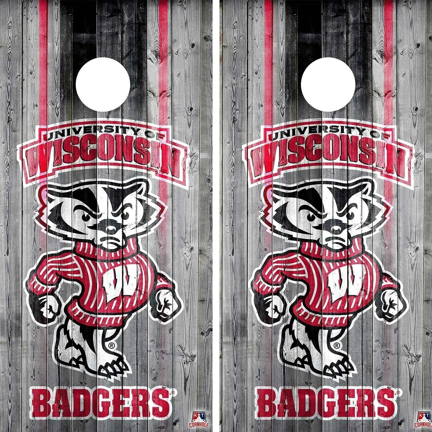 thumbnail image 2 of Wisconsin Badgers Version 2 Cornhole Wraps - Set Of 2 - Custom 2 of 11