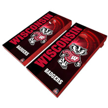 Load image into Gallery viewer, &quot;Wisconsin Badgers Cornhole Vinyl Wraps and Cornhole Boards (2 Pack) FH20462 - Officially Licensed KT Cornhole &quot;
