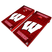 Load image into Gallery viewer, &quot;Wisconsin Badgers Cornhole Vinyl Wraps and Cornhole Boards (2 Pack) FH3001 - Officially Licensed KT Cornhole &quot;
