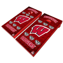 Load image into Gallery viewer, &quot;Wisconsin Badgers Cornhole Vinyl Wraps and Cornhole Boards (2 Pack) FH3002 - Officially Licensed KT Cornhole &quot;
