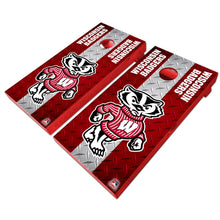 Load image into Gallery viewer, &quot;Wisconsin Badgers Cornhole Vinyl Wraps and Cornhole Boards (2 Pack) FH3003 - Officially Licensed KT Cornhole Wraps and Boards &quot;
