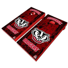 Load image into Gallery viewer, &quot;Wisconsin Badgers Cornhole Vinyl Wraps and Cornhole Boards (2 Pack) FH3006 - Officially Licensed KT Cornhole &quot;
