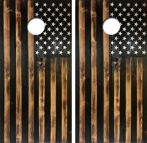 Wood American Flag Cornhole Wood Board Skin Wraps FREE LAMINATE Ripper Graphics
