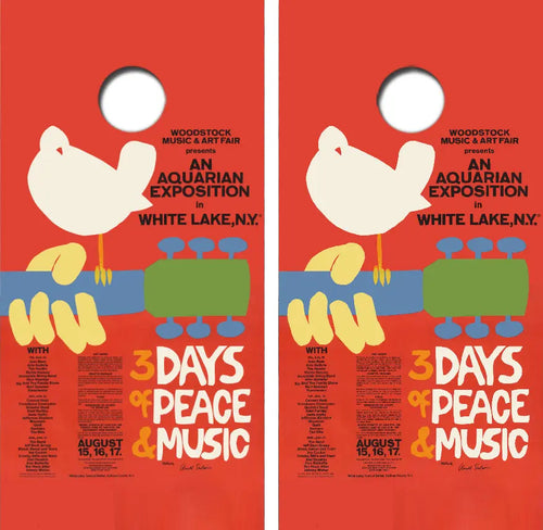 Woodstock Music Festival Poster Cornhole Wrap Decal with Free Laminate Included Ripper Graphics